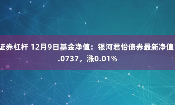 证券杠杆 12月9日基金净值：银河君怡债券最新净值1.0737，涨0.01%