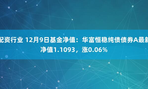 配资行业 12月9日基金净值：华富恒稳纯债债券A最新净值1.1093，涨0.06%