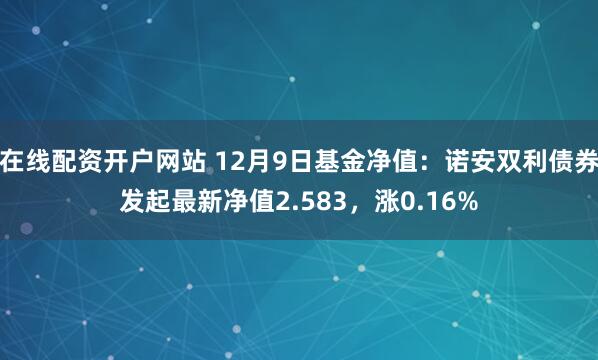 在线配资开户网站 12月9日基金净值：诺安双利债券发起最新净值2.583，涨0.16%