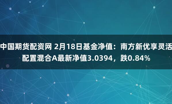 中国期货配资网 2月18日基金净值：南方新优享灵活配置混合A最新净值3.0394，跌0.84%